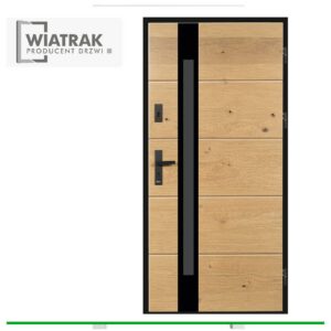 Drzwi drewniane Wiatrak płytowe DP64 Vintage