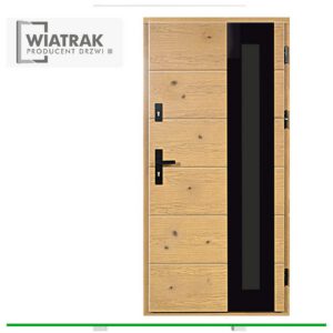 Drzwi drewniane Wiatrak płytowe DP64 Vintage