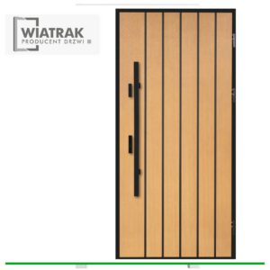 Drzwi drewniane Wiatrak płytowe DP65 Vintage